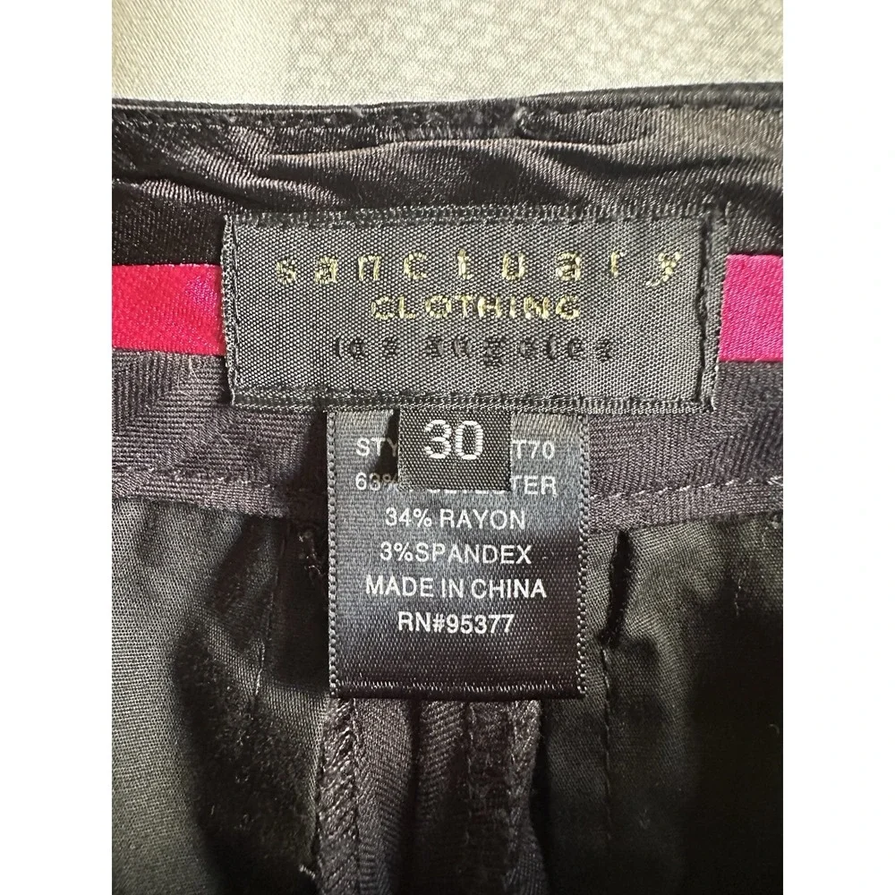 Y2k Sanctuary clothing Los Angeles pants dress‎ slacks Women's 30 Black Stripes